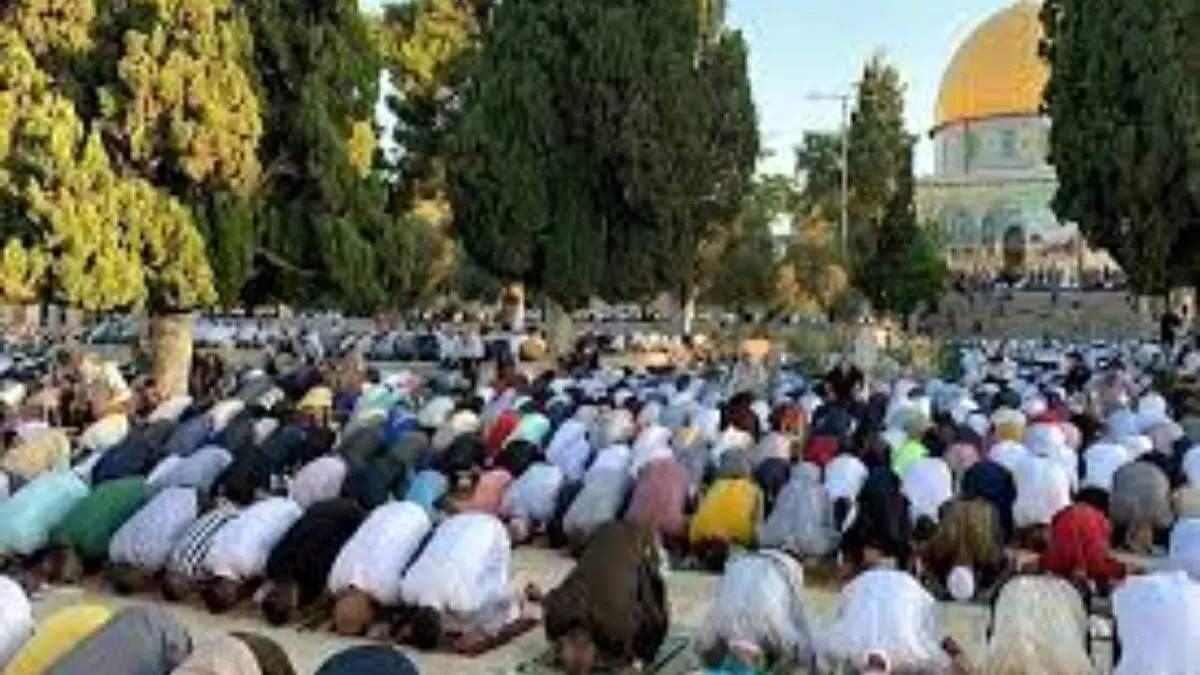 اقامه نماز عید قربان در مسجد الاقصی با حضور بیش از 100 هزار فلسطینی