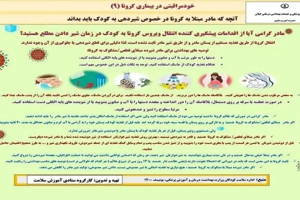 آنچه که مادران مشکوک به کرونا هنگام شیردهی به کودک خود باید بدانند