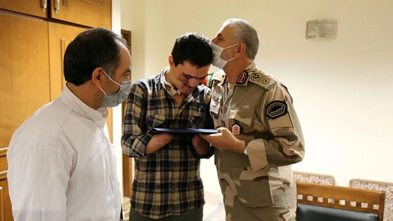 دیدار و دلجویی از سرباز وظیفه جانباز مرزبانی عباس خزائی