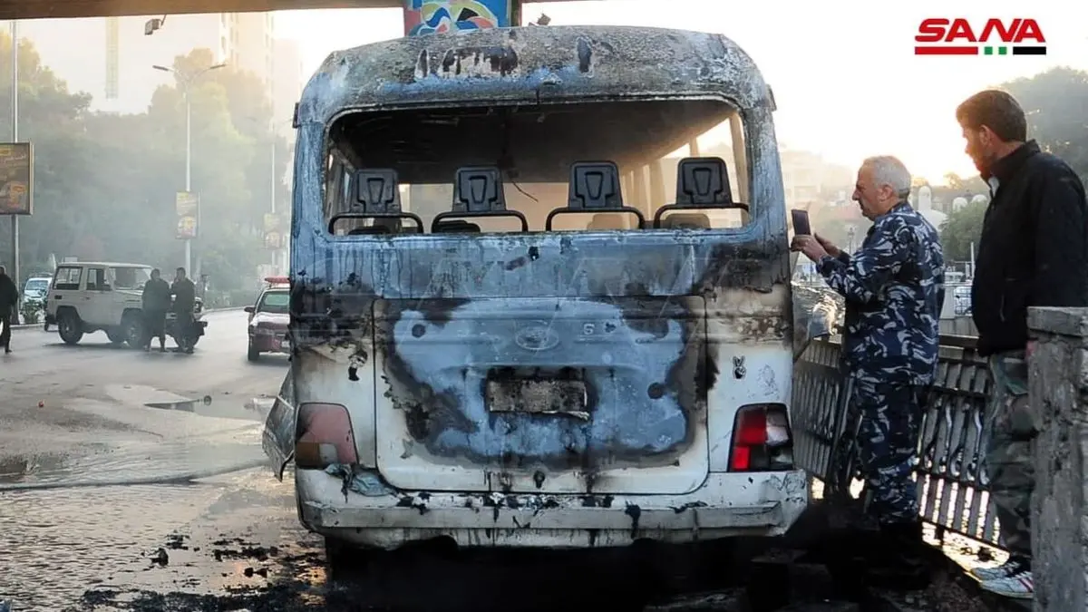 13 کشته در انفجار تروریستی در مسیر یک اتوبوس در دمشق