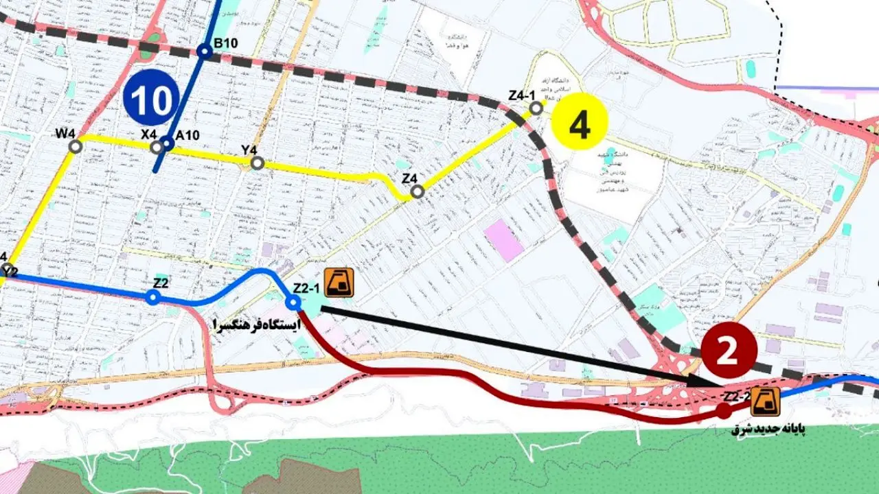 بررسی امکان اجرای طرح اتصال خط 2 مترو تهران به پایانه جدید شرق