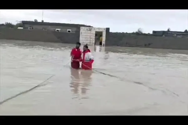 ببینید| لحظه نجات ۵ خانواده محاصره شده در سیل هرمزگان