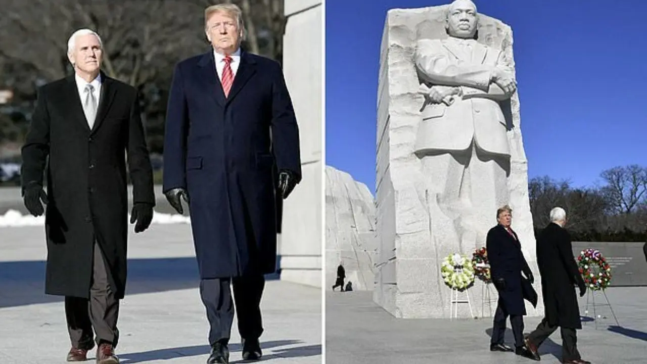 ترامپ و پنس در مراسم یابود مارتین لوترکینگ حاضر شدند