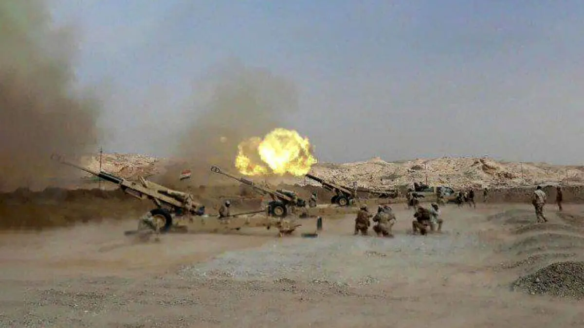 حمله توپخانه عراق به مواضع داعش در سوریه