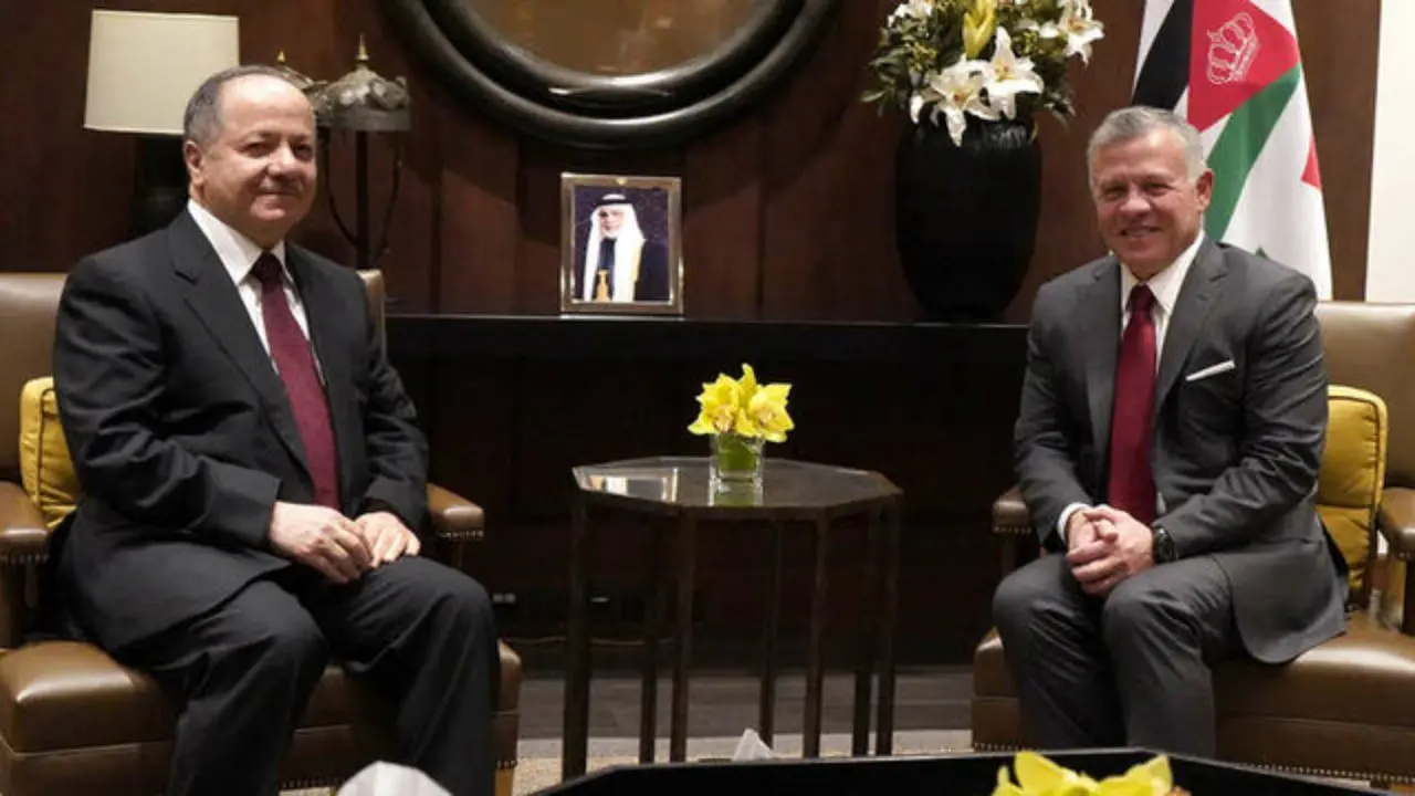 دیدار پادشاه اردن با مسعود بارزانی