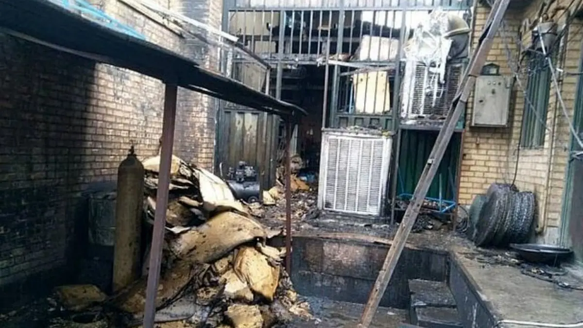 هفت مجروح نتیجه آتش‌سوزی در یک کارگاه تولیدی