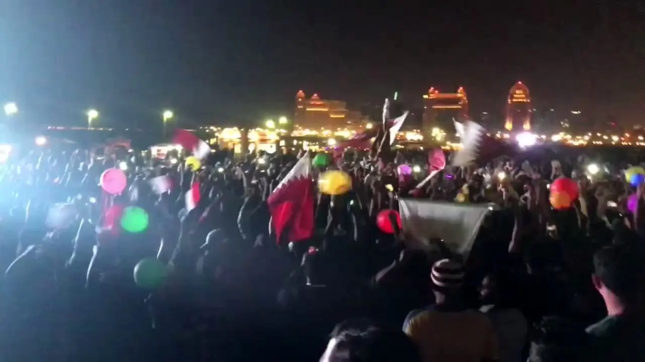 جشن و شادی مردم قطر بعد از قهرمانی + ویدئو