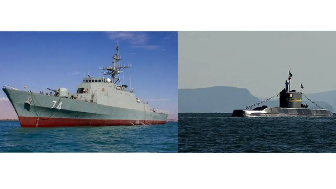 اولین حضور زیردریایی فاتح و ناوشکن سهند در رزمایش «ولایت97»