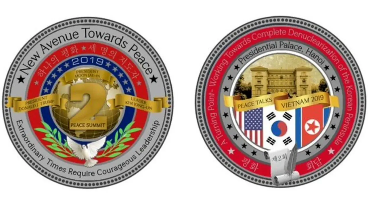 رونمایی کاخ سفید از سکه‌های «مذاکرات صلح» آمریکا و کره‌شمالی