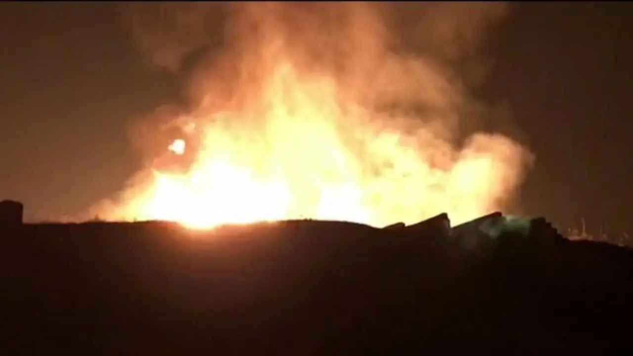 رانش زمین و انفجار خط لوله گاز در ورودی شهر طالقان