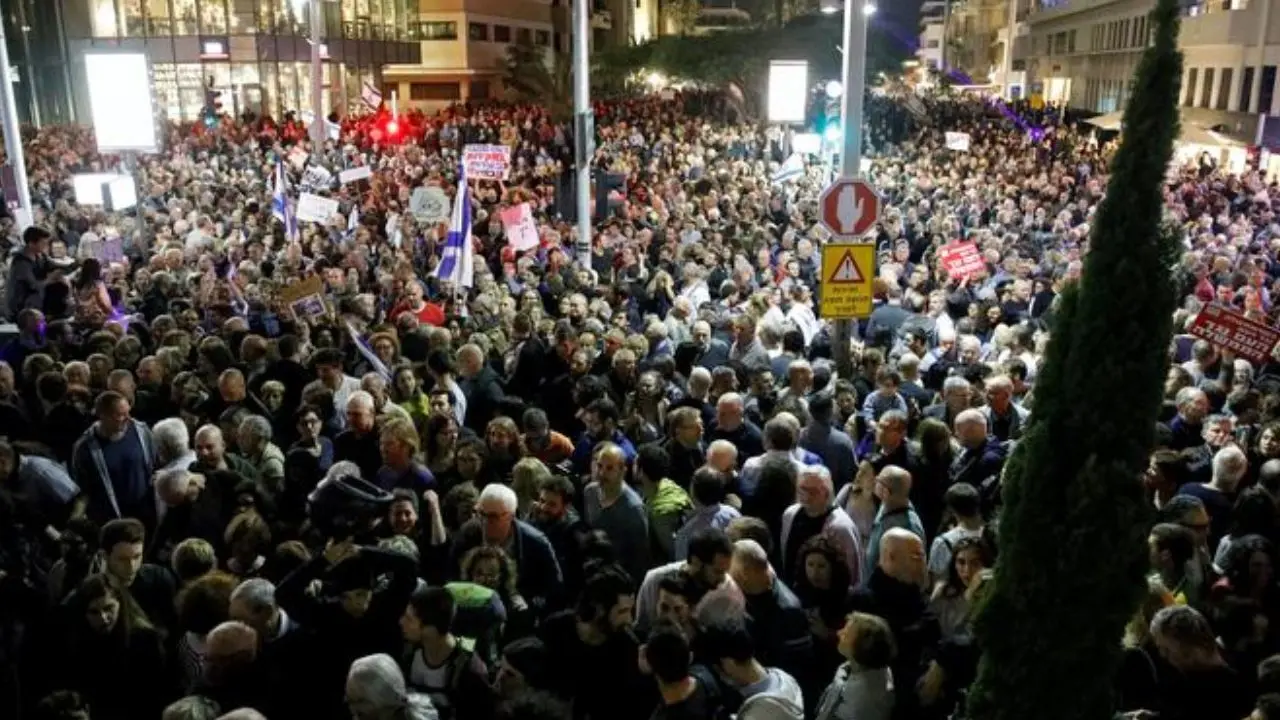 صهیونیست‌ها علیه نتانیاهو در مرکز شهر تل‌آویو تظاهرات کردند