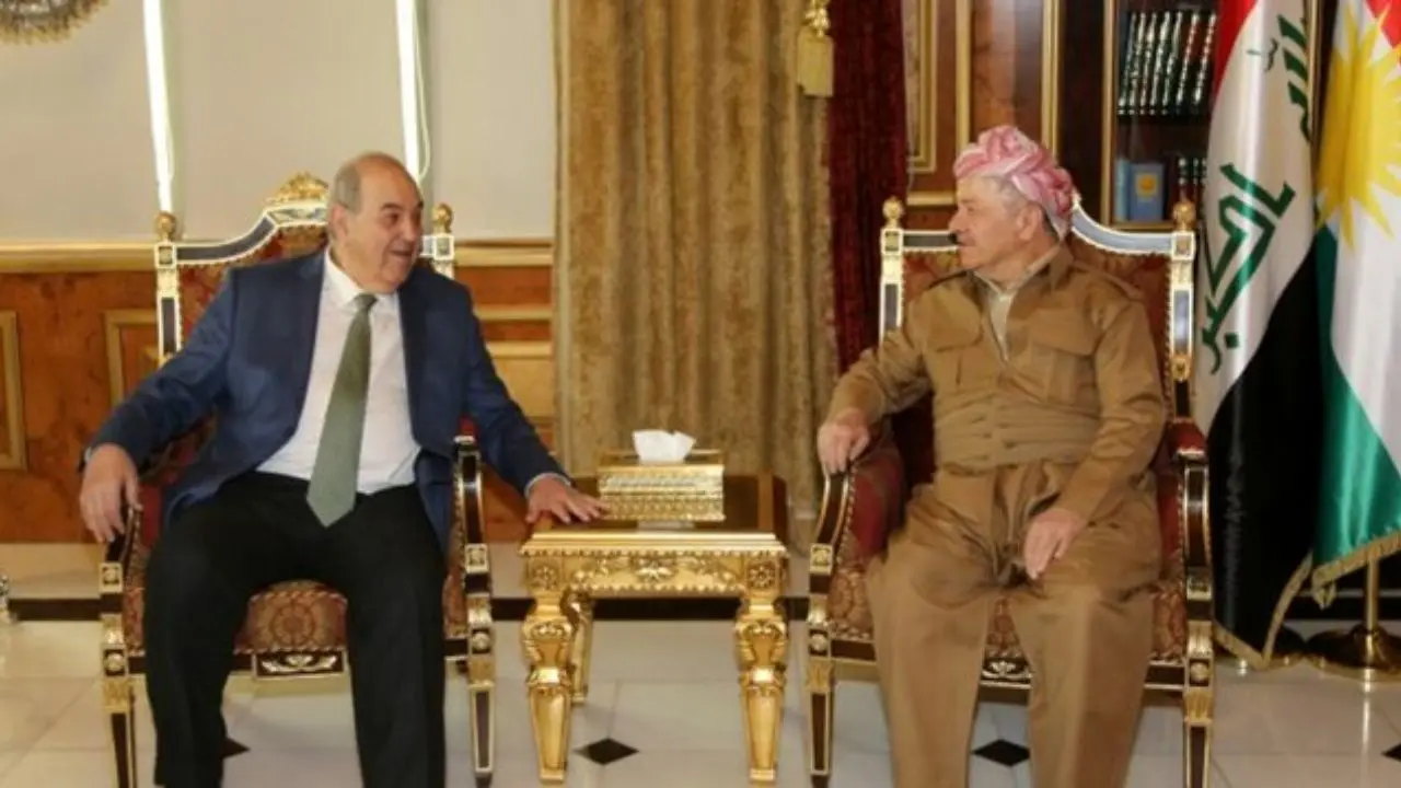 مسعود بارزانی با رئیس ائتلاف الوطنیه عراق دیدار کرد