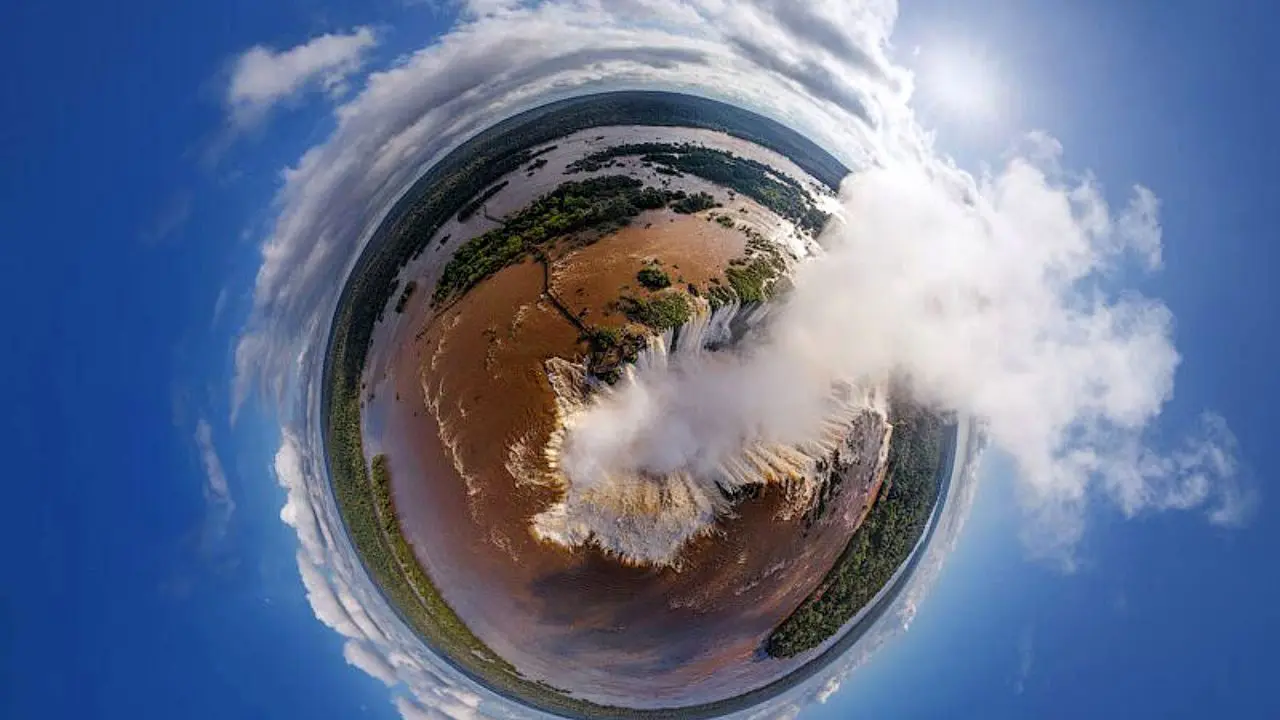 تصویر هوایی 360 درجه از آبشار ایگواسو