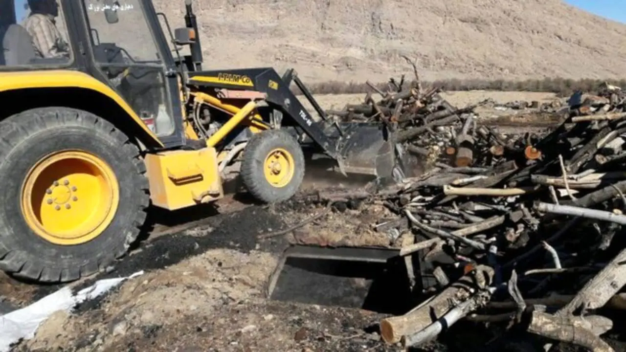 تخریب کوره‌های تولید زغال در فشافویه