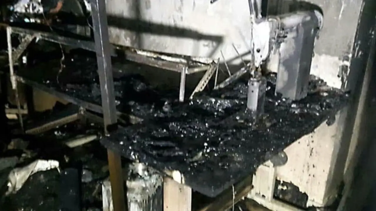آتش‌سوزی کارگاه سه طبقه تولید کفش در خیابان سپهسالار