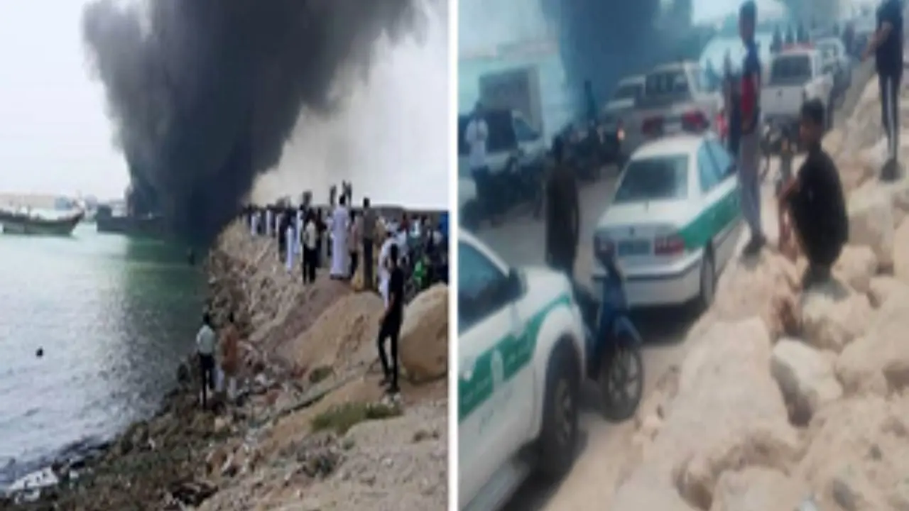 4 لنج در بندر نخل تقی عسلویه آتش گرفتند
