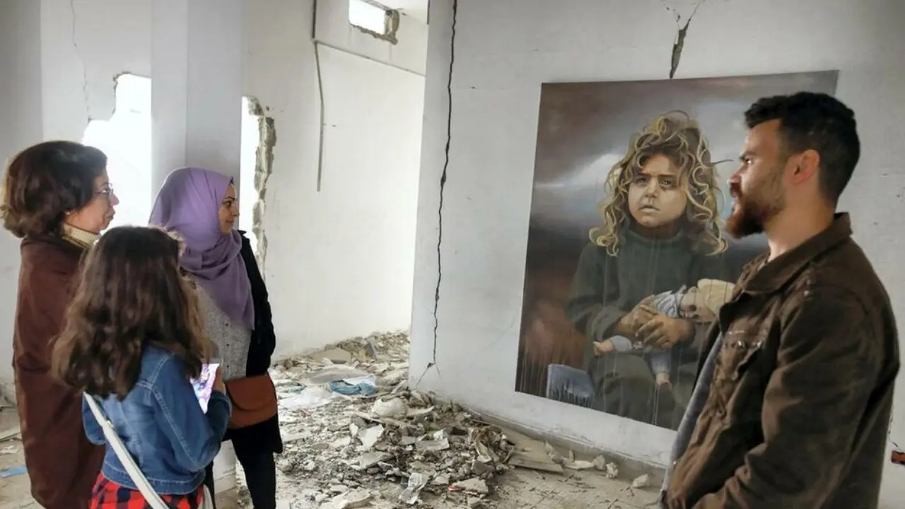 دیوارهای غزه؛ بوم نقاشی هنرمند فلسطینی