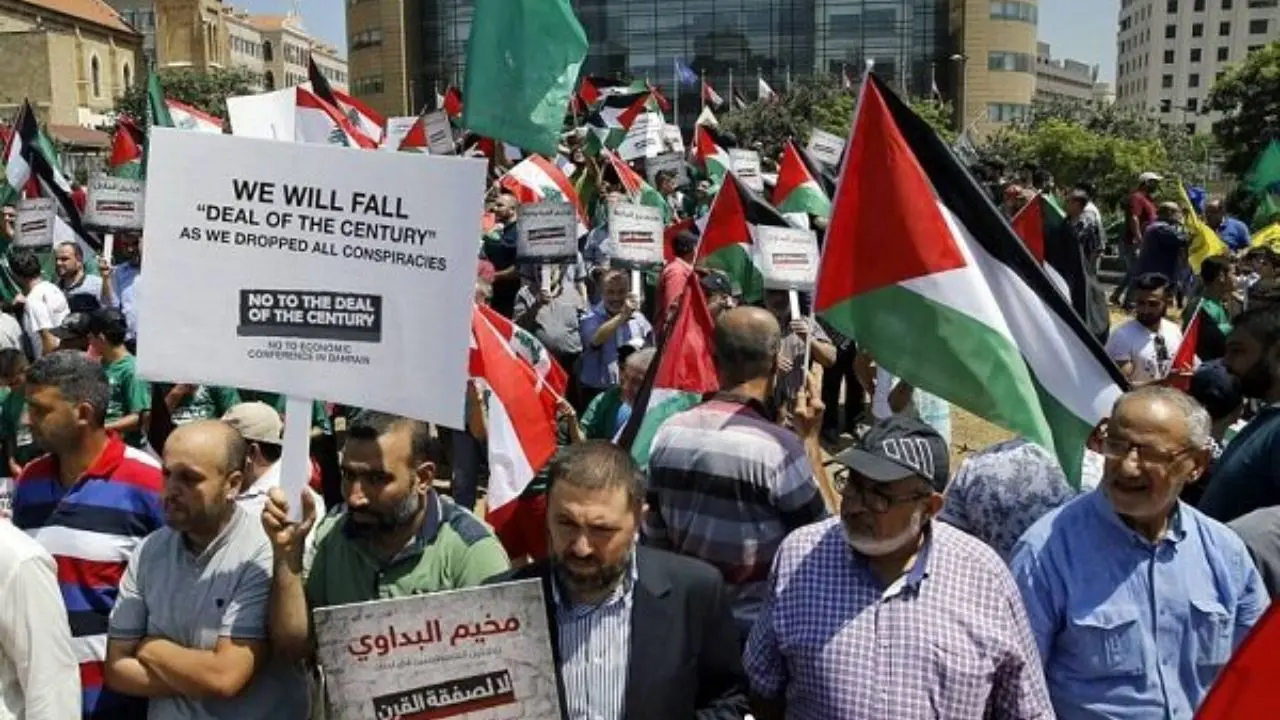 تظاهرات علیه «معامله قرن» در بیروت