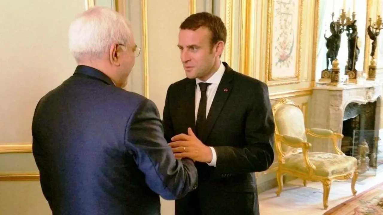 ظریف با ماکرون در پاریس دیدار کرد