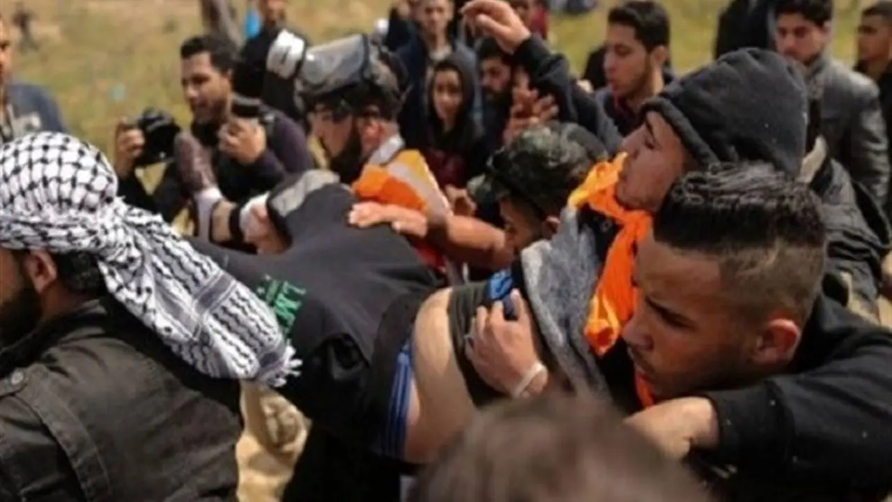زخمی شدن شماری از فلسطینی‌ها در راهپیمایی جمعه «وفاداری به شهیدان»
