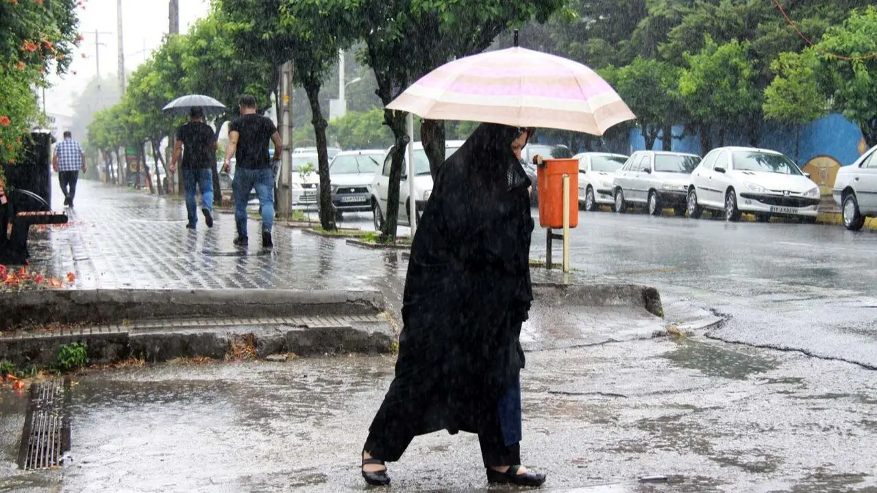 باران شدید تابستانی در مازندران + ویدئو