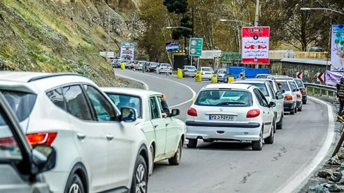 ترافیک سنگین در جاده کرج - چالوس