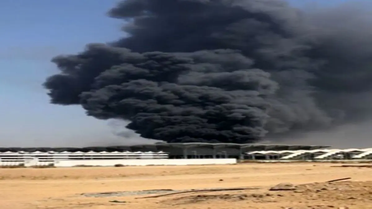 وقوع آتش‌سوزی مهیب در ایستگاه قطار در «جده» عربستان + ویدئو