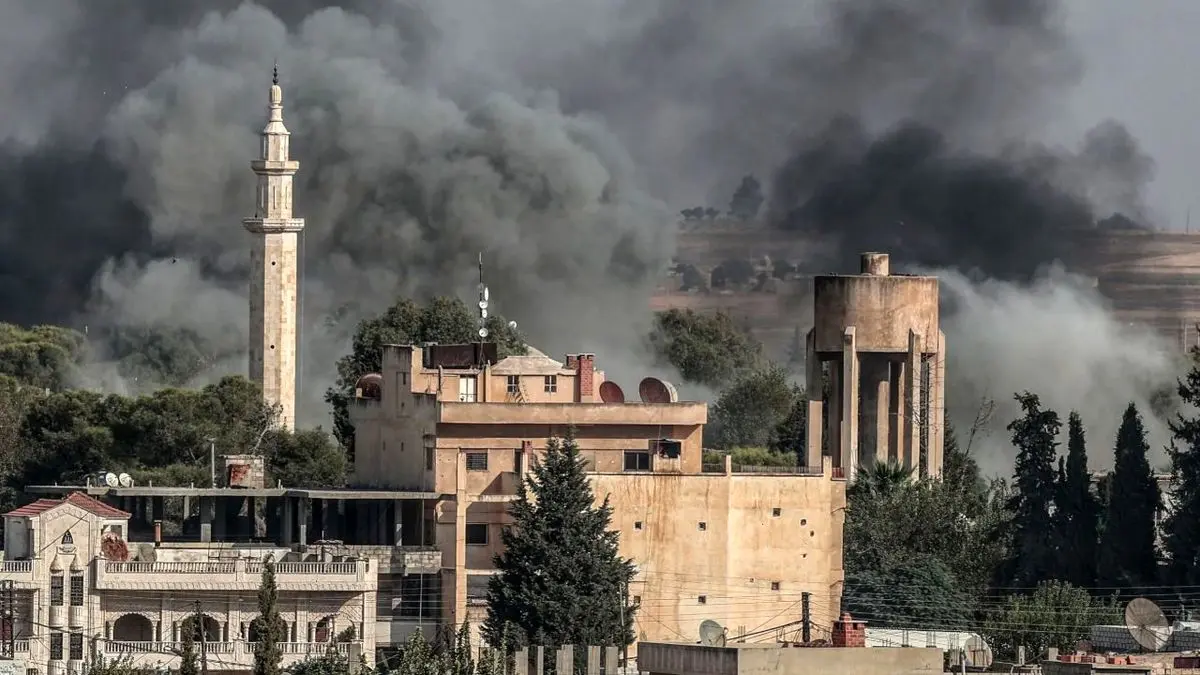بمباران شدید «تل ابیض» توسط جنگنده‌های ترکیه