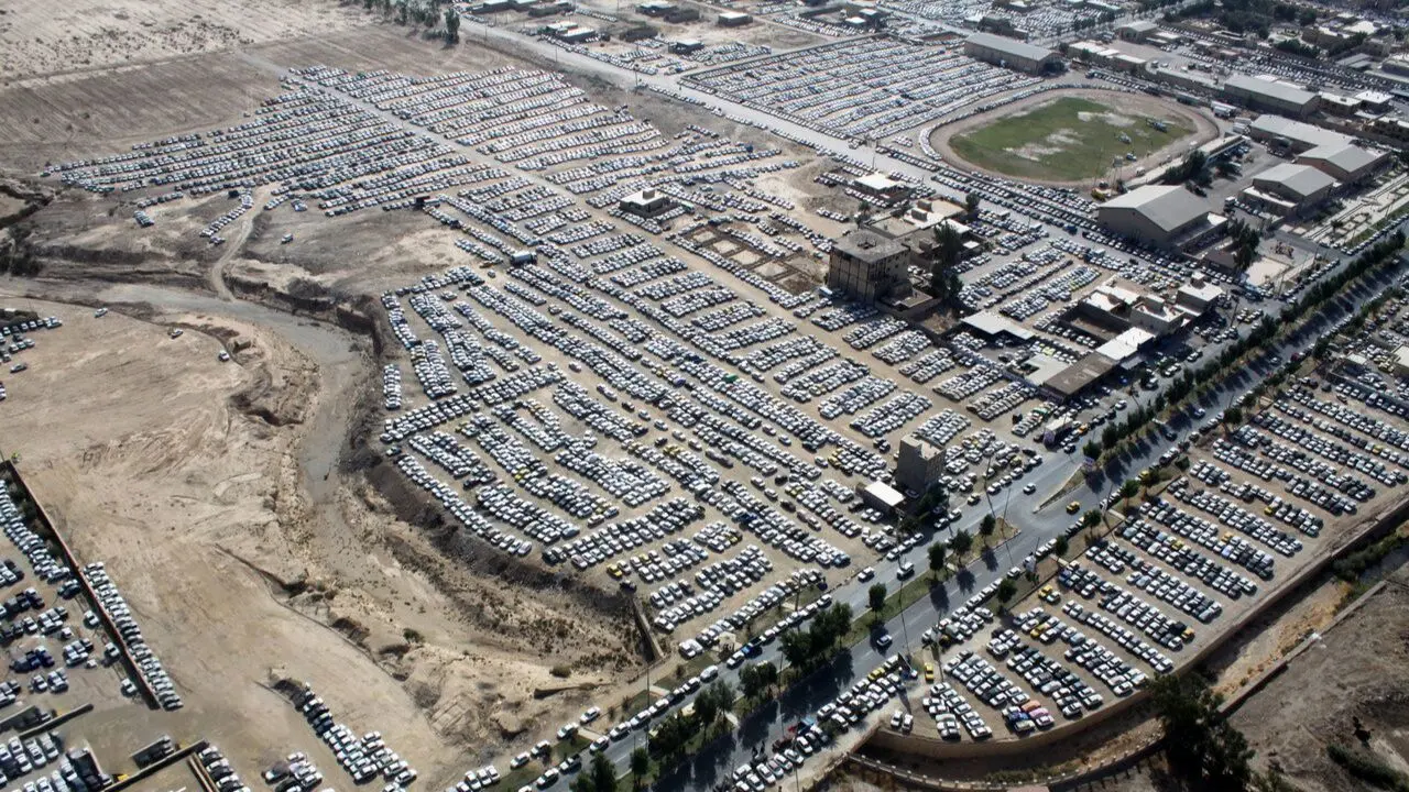 تصاویر هوایی از پارکینگ مرز «مهران» + ویدئو