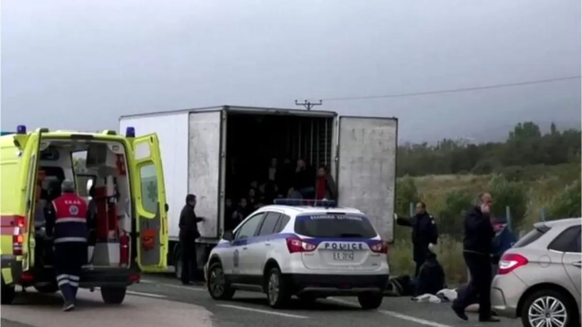 41 پناهجو زنده در یک کامیون یخچال‌دار در یونان پیدا شدند