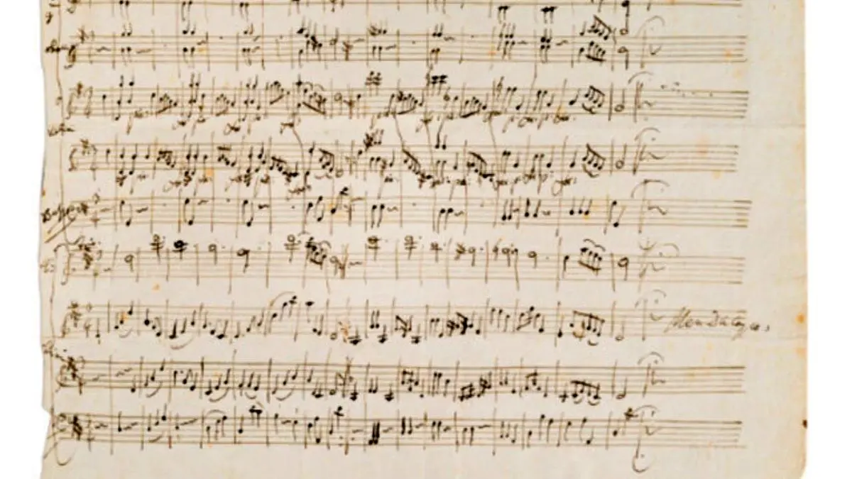 حراج نسخه‌دست نویس یکی از قطعه‌های «موتزارت»‌