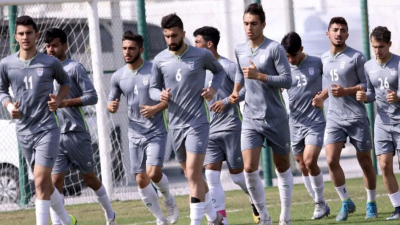 تمرین تیم فوتبال امید ایران در مجموعه اسپایر