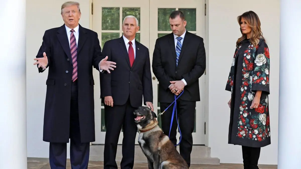 «ترامپ» در کاخ سفید از سگ تعقیب‌کننده «البغدادی» تقدیر کرد