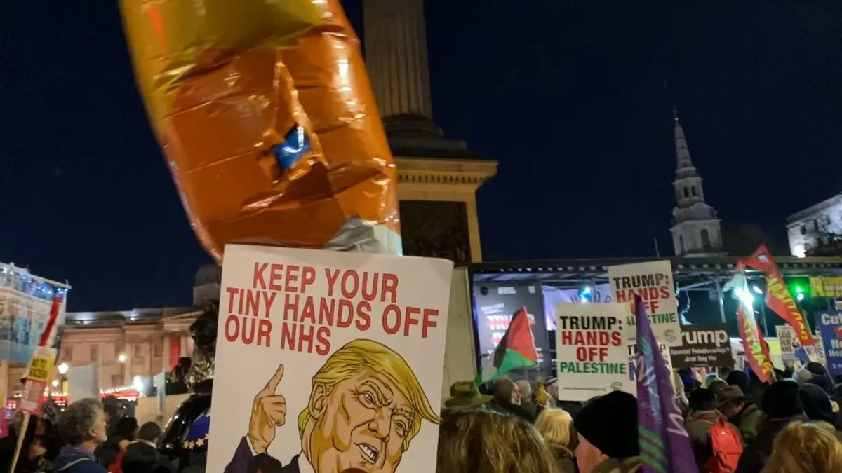 راهپیمایی اعتراضی علیه «ترامپ» در مرکز لندن + ویدئو