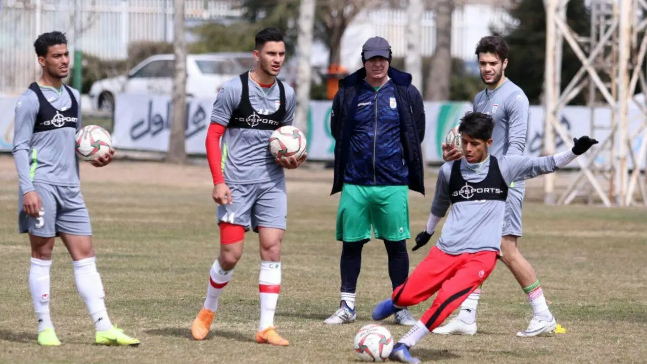 تمرین پرفشار تیم فوتبال امید در غیاب سرشناس‌ها