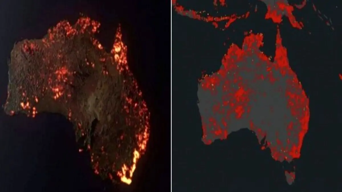 تصویری که به عنوان عکس فضایی ناسا از استرالیا منتشر شده جعلی است