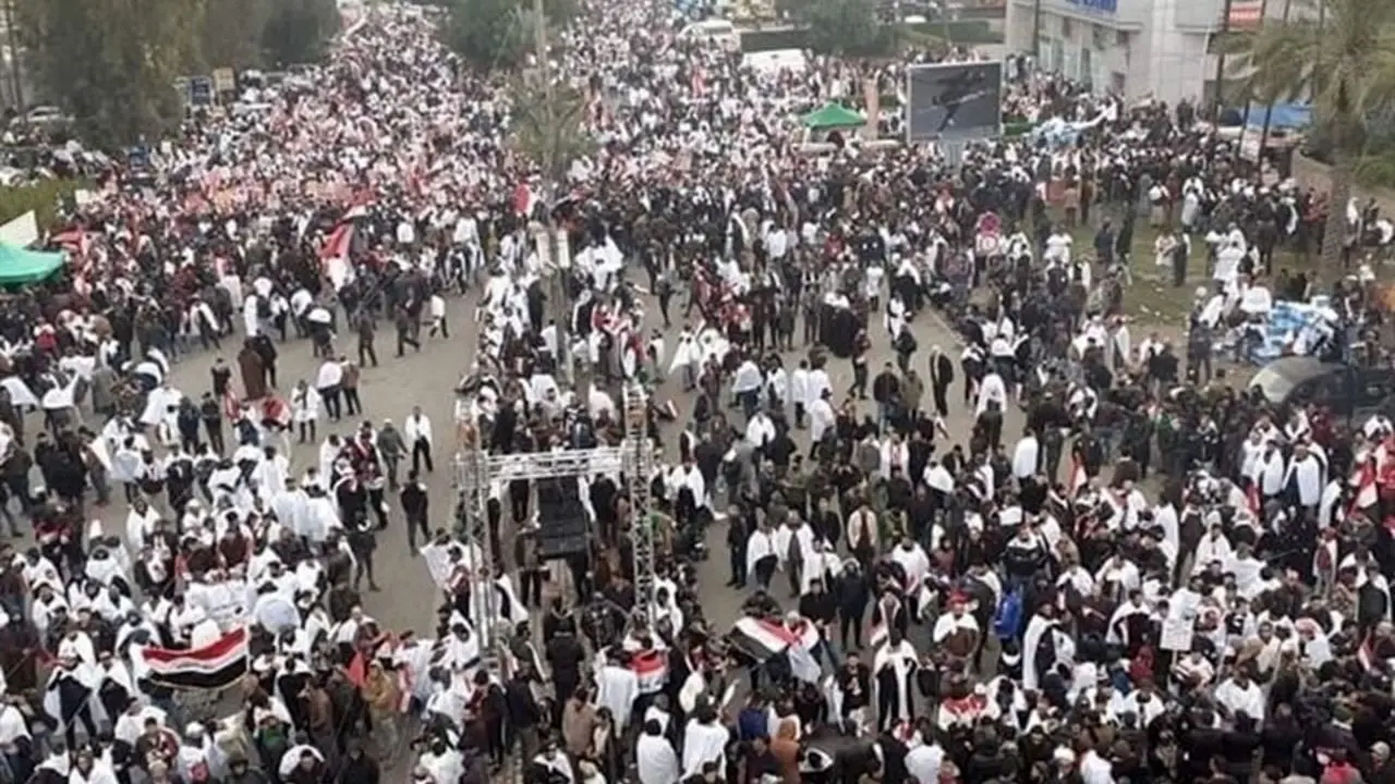تظاهرات میلیونی ضد آمریکایی در عراق آغاز شد