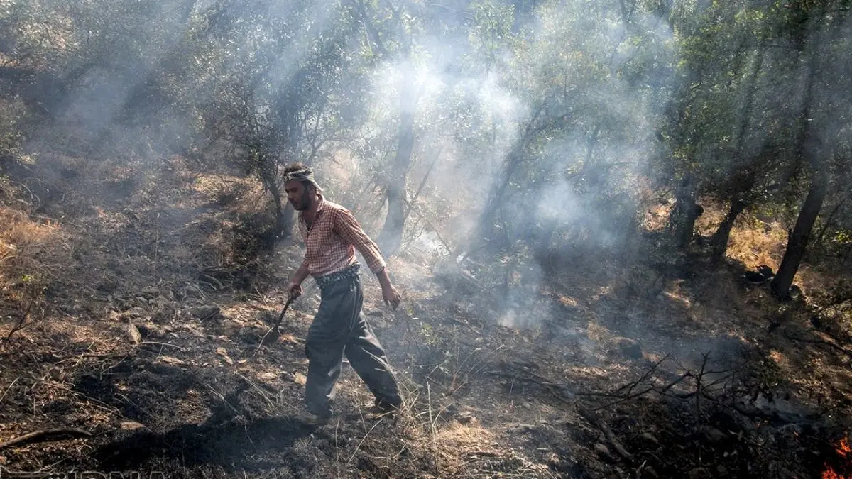 10 هکتار از اراضی ملی سیاهکل در آتش سوخت