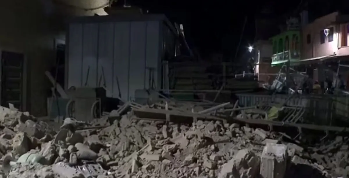 ببینید| ویدئویی وحشتناک از لحظه ریزش یک ساختمان ۴ طبقه بعد از زلزله ۷.۲ ریشتری مراکش