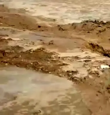 ببینید| باران باعث طغیان رودخانۀ فاریاب کرمان شد