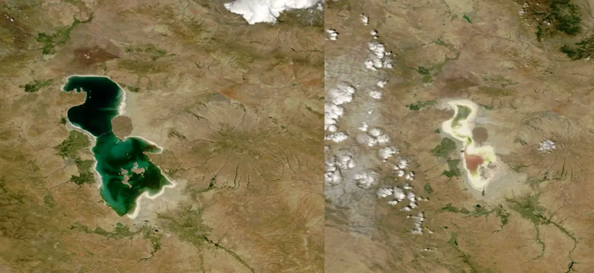 اینفوگرافی| فریم به فریم مرگ دریاچه ارومیه