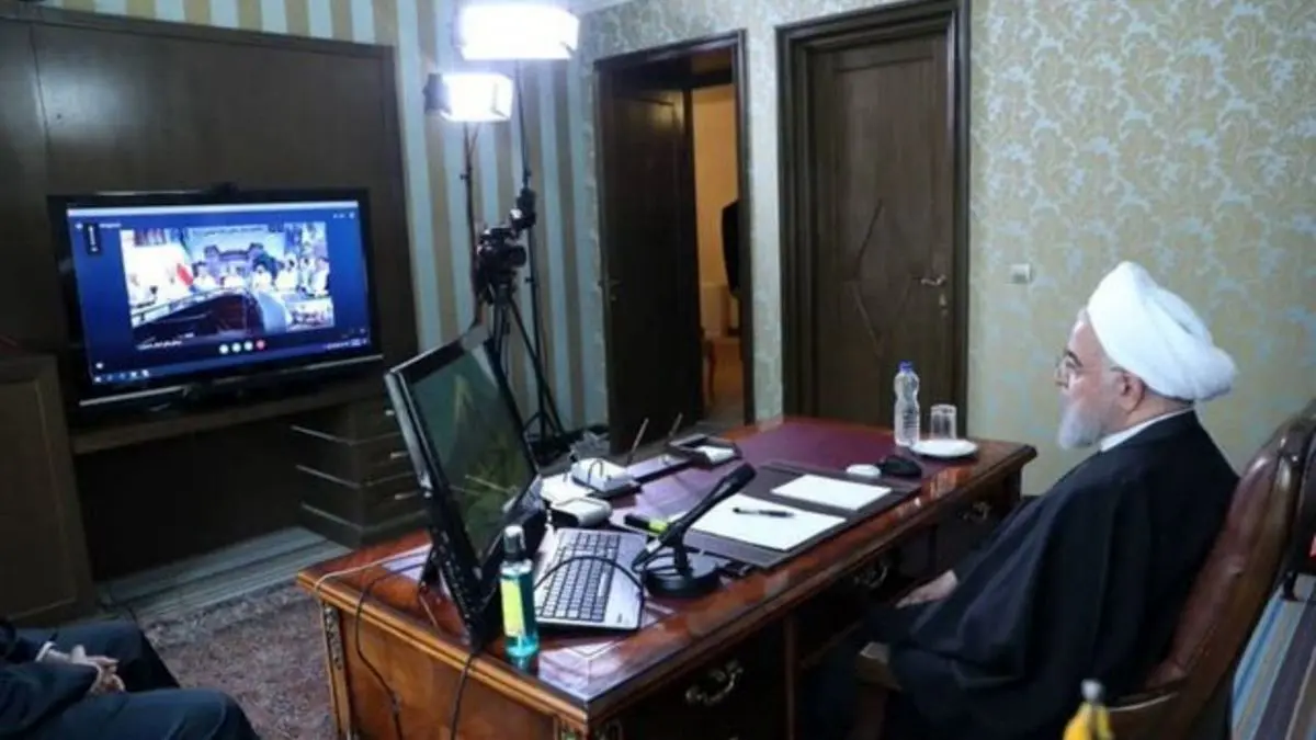 گفتگوی ویدیو کنفرانسیِ مدیران، پزشکان، پرستاران و پرسنل بیمارستان امام خمینی با روحانی