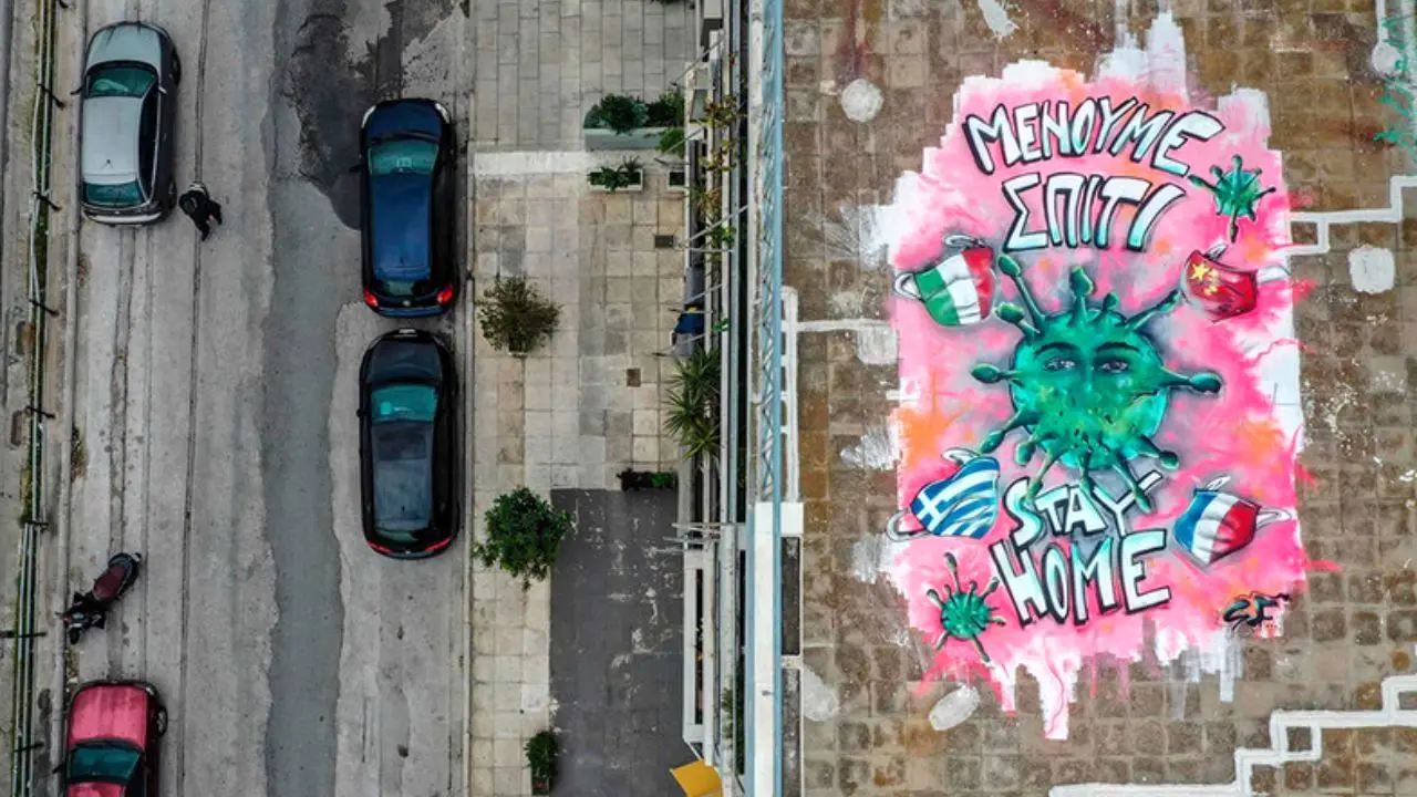 نقاشی‌های خیابانی از ویروس کرونا + تصاویر