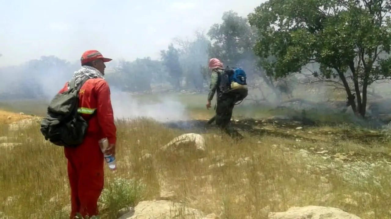 تلاش مردم برای خاموش کردن آتش گچساران+ویدئو