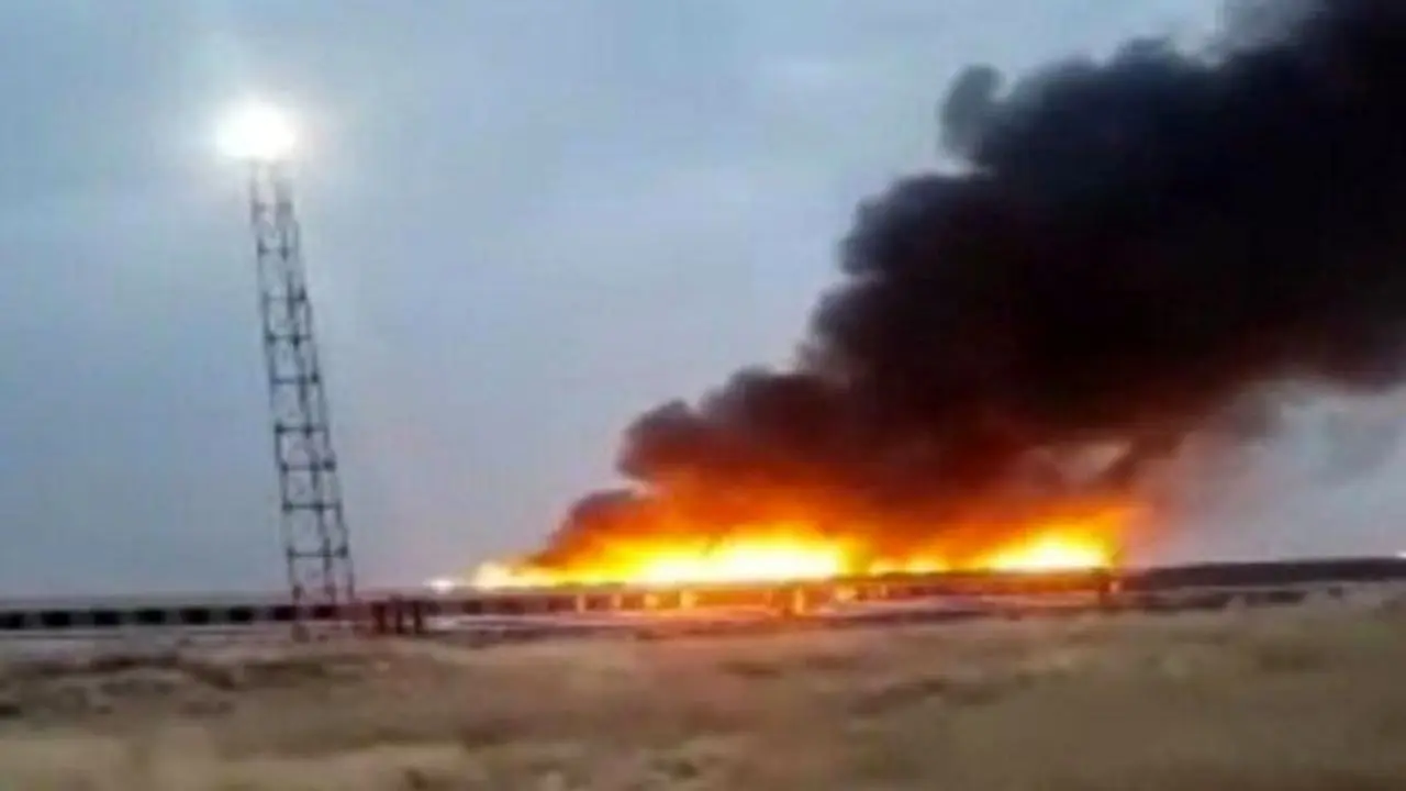 آتش‌سوزی واگن‌های قطار مسافربری در اسلامشهر+ویدئو