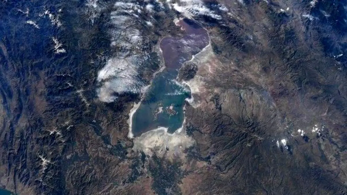 دریاچه ارومیه از ایستگاه فضایی بین‌المللی+ عکس