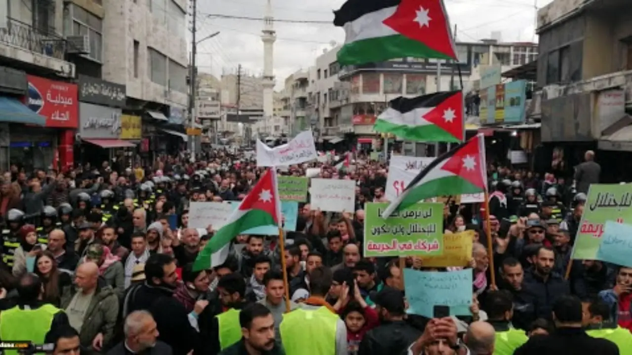 تظاهرات اردنی ها در مخالفت با طرح الحاق