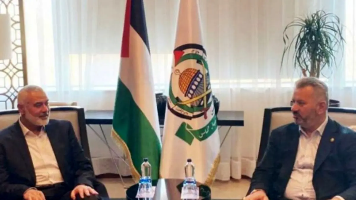 دیدار اسماعیل هنیه و  رئیس کمیته فلسطین در پارلمان ترکیه