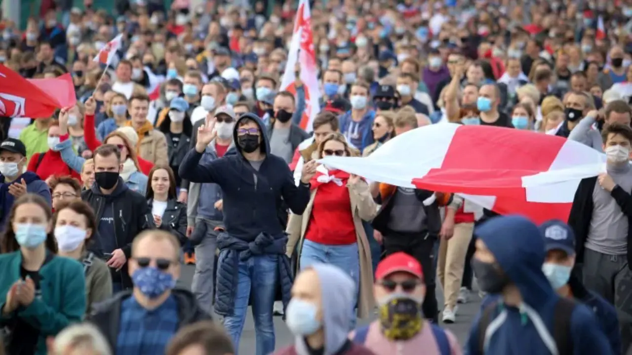 تجمع صدهزار نفری در ماه دوم اعتراضات بلاروس