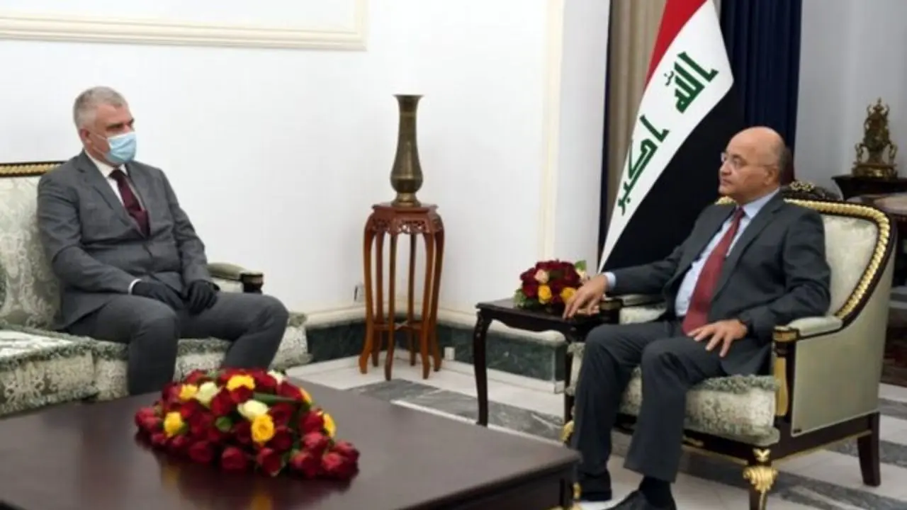 تاکید برهم صالح بر لزوم کاهش تنش‌ها در منطقه در دیدار با سفیر روسیه